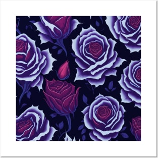 PURPLE RED ROSES Posters and Art